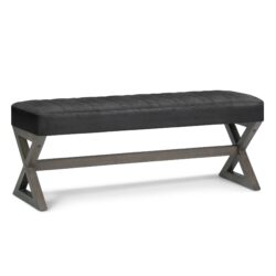Salinger - Large Ottoman Bench - Distressed Black