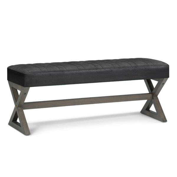 Salinger - Large Ottoman Bench - Distressed Black