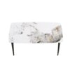 Modern Artificial Stone Pandora Curved Leg Dining Table 6 People - Antique White - Image 6
