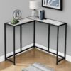 Corner Accent Console Table For Entryway, Contemporary And Modern - White / Black - Image 3