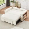 Pull Out Sofa Bed Convertible Couch Loveseat Sofa Modern Sleeper Sofa With Adjustable Backrest For Living Room - Beige - Image 14