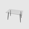 Modern Minimalist Rectangular Glass Dining Table With Tempered Glass Top Metal Legs, For 4 - 6 - Transparent - Image 11