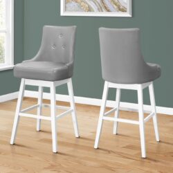 Swivel Stool Bar Height, Transitional (Set of 2) - Gray