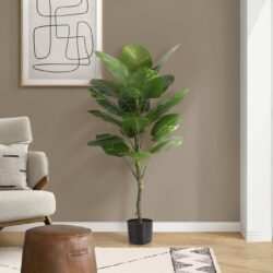 54" Tall, Artificial Plant, Dieffenbachia Tree, Indoor, Faux, Fake, Floor, Greenery, Potted, Real Touch, Decorative - Green / Black
