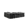 Oversized Upholstered Sectional Sofa Couch Set, Modular L Shaped Floor Sofa Set With 6 Pillows For Living Rooms - Black - Image 13