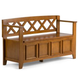 Amherst - Entryway Storage Bench - Light Avalon Brown