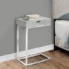 Accent Table, C - Shaped Contemporary And Modern - Gray - Image 3