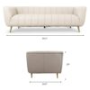 Lamattina - Genuine Italian Leather Channel Tufted Sofa - Beige / Light Gray - Image 5