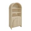 Arched Kitchen Pantry, Modern Farmhouse Wood Kitchen Storage Cabinets, Arched Storage Display Cabinet With Adjustable Shelves, Versatile Cupboard For Kitchen, Dining Room - Natural - Image 8