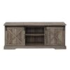 Farmhouse Sliding X Barn Door 70" TV Stand For 80" TVs - Gray Wash - Image 4