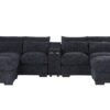 Nyeisha - Upholstered Sofa & Chaise - Dark Gray - Image 12