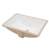 Undermount Rectangular Bathroom Sink With Overflow - White - Image 9