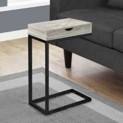 Accent Table, C - Shaped Stylish Modern - Gray