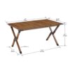 Folding Outdoor Table, Lightweight Aluminum Roll-Up Rectangular Table For Indoor, Outdoor Camping, Picnics, Beach, Backyard, Bbq, Party, Patio - Brown - Image 3