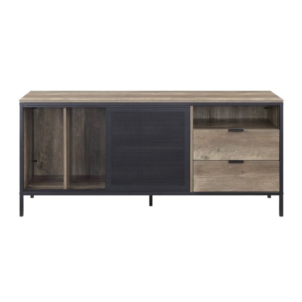 Nantan - Rustic TV Stand - Black / Oak