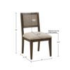 Armless Dining Chair With Cane Back Fabric (Set of 2) - Brown - Image 3