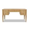 Dauphin - Gold Accent 5 Drawer Executive Desk - Natural Brown - Image 4