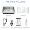 Drop In Kitchen Sink With Pull Down Faucet And Soap Dispenser - Brushed Nickel - Image 6