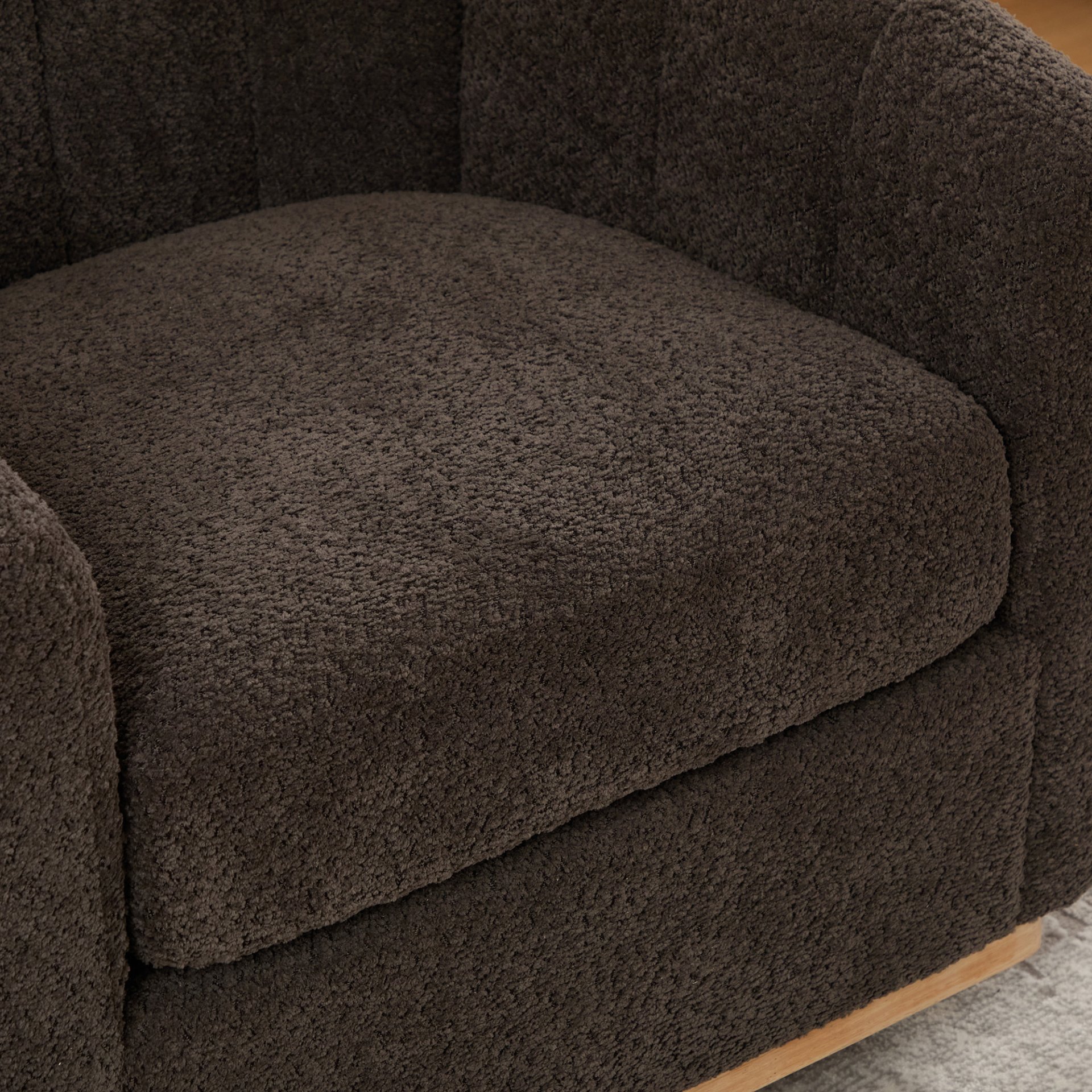 360° Swivel Pumpkin Shape Club Armchair - Charcoal - Image 11