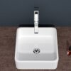 Elegant European Style Ceramic Square Vessel Bathroom Sink - White - Image 7