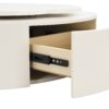 Modern Round Coffee Table (Set of 2), 360 Degree Rotatable Flower Shaped Top With 2 Drawers, Top Circle Side Table End Table With Glass For Living Room - Off White - Image 18