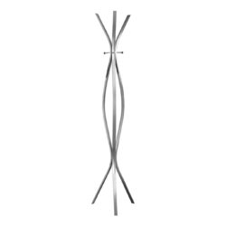 Free Standing Coat Rack 3 Hooks For Entryway - Silver
