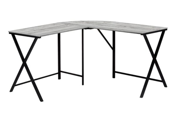 Computer Desk, Home Office, Corner, L Shape, Laptop, Contemporary / Modern - Gray