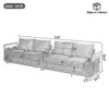 Modern 4 Seater Corduroy Sofa Couch With USB Ports, Hidden Storage Arms, And Flip Top Cup Holders - Brown - Brown - Image 2