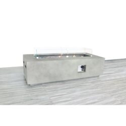Rectangular Propane Fire Pit Table With Fiber Reinforcement And Adjustable Flame Control - Gray