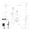 Shower System With Waterfall Tub Spout, 10" Wall Mounted Square Shower System With Rough In Valve - Oil-Rubbed Bronze - Image 3