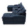 Upholstered U Shaped Sofa With Console And Cupholders - Blue - Image 4
