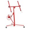 Red Carbon Steel Drywall Lift 11' Panel Hoist With Rolling Caster And Lockable Tool Jack - Red - Image 5