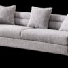 Luxurious And Comfortable Upholstered Sofa With Golden Legs And Pillows For Living Room And Reception Area - Gray - Image 11