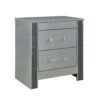 Lorenzo - 5 Piece Queen Bedroom Set With Glittered Detailing And Bar Handles - Silver - Image 5