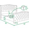 Marcella - King Upholstered Shelter Headboard Bed Set - Dark Sapphire Blue - Image 14