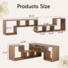 Minimalist 2 Pieces Cube TV Stand With Open Storage Shelves - Natural Wood - Image 3