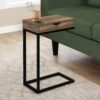 Accent Table, C - Shaped Contemporary & Modern - Brown - Image 11
