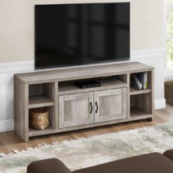 TV Stand, Console, Media Entertainment Center, Storage, Elegant Design, Transitional - Taupe