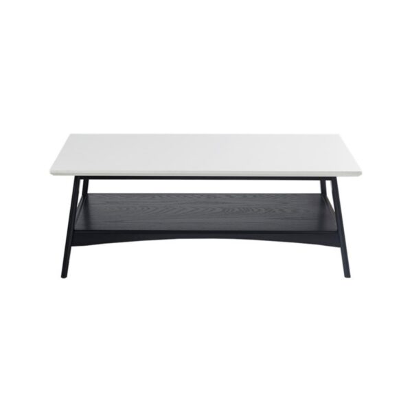 Parker - Coffee Table With Storage Shelf - Off-White / Black