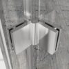 Frameless Bi Fold Pivot Shower Doors, Clear Tempered Glass, Reversible - Chrome - Image 7