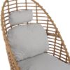 Ellis - Outdoor Wicker High Back Lounge Chair, Teak Finished Leg - Light Brown / Beige - Image 11