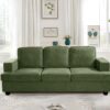 Modern Sofa, Comfortable 3 Seater Couch With Deep Seating And High Density Foam, Loose Back Cushions, Wide Arms, - Green - Image 6