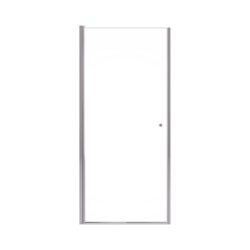 Semi Frameless Circular Pivot Shower Door Chrome 24" X 72" With 1 / 4" Sgcc Tempered Glass - Chrome