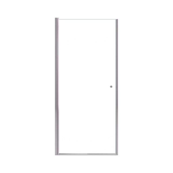 Semi Frameless Circular Pivot Shower Door Chrome 24" X 72" With 1 / 4" Sgcc Tempered Glass - Chrome