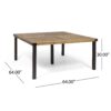 Lankershim - Modern Industrial Dining Table With Acacia Wood Slat Design - Teak - Image 3