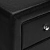 Nightstand, Storage Drawer, Upholstered, Transitional - Black - Image 6