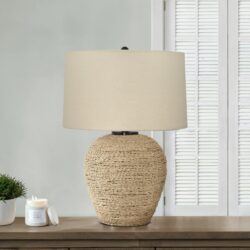 Lighting, Table Lamp, Rattan, Resin, Transitional - Beige