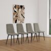Modern Extendable Dining Table And Chair Set, Elegant Table Chairs, Metal Base - Gray / White - Image 18