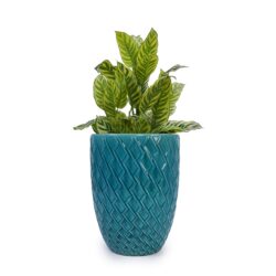 Ceramic Flowerpot, Planter For Patio, Garden Or Windowsill - Cyan