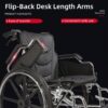 Lightweight Wheelchair Foldable 300 Lbs Capacity 24" Tires Adjustable Seat Belt And Anti Backflip Device Safe And Durable Transport Chair For And Disabled - Silver - Image 6
